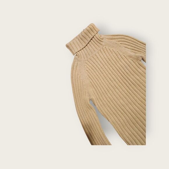 Vintage Y2k Abercrombie and Fitch pastel yellow cable knit turtleneck sweater M - Picture 3 of 5